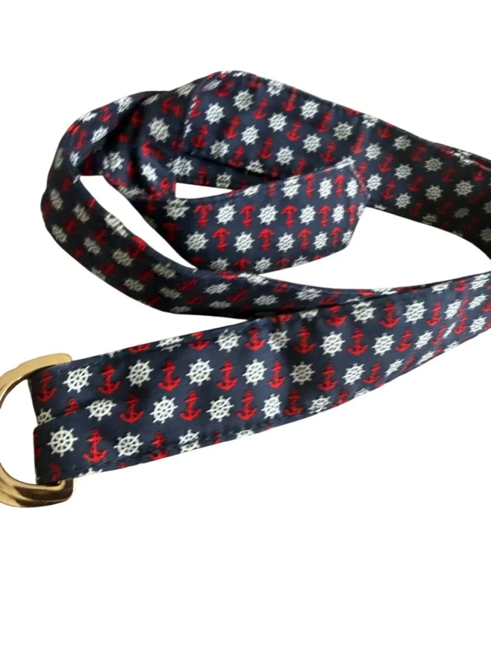 VINEYARD VINES Women’s Navy White Anchor Sailing Belt Size Small